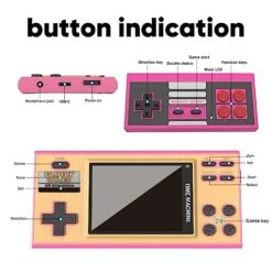 EASEGMER Handheld Games For Kids, Built-in 198 Retro FC Video Games, 3 Inch Portable Video Games Player Best Kids Electronic Gift Toys For Boys Ages 4-12 (Pink) -Folkmanis Toys Shop 51vt1VBr4OL