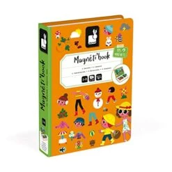 Janod MagnetiBook 120 Pc Magnetic 4 Seasons Game - Travel/Storage Case Included - Ages 3+ - J02721