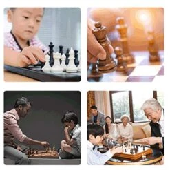 LIUHUI Crafted Chesspiece 11.4 Inch Folding Magnetic Chess Set- Wooden With Game Pieces Storage Slots,Portable Educational Toys For Kids And Adults Chess Set In Toys -Folkmanis Toys Shop 51w6H5cEXJL