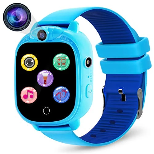PROGRACE Kids Smart Watches With 90°Rotatable Camera Smartwatch Touch Screen Kids Watch Music Pedometer Flashlight Games Alarm Clock Digital Wrist Watch Gift For Boys Age 3-12 Years Old Boy Toys Blue 3 PROGRACE Kids Smart Watches With 90°Rotatable Camera Smartwatch Touch Screen Kids Watch Music Pedometer Flashlight Games Alarm Clock Digital Wrist Watch Gift For Boys Age 3-12 Years Old Boy Toys Blue