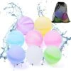 Reusable Water Balloons, 16 Pack Refillable Water Balls With Mesh Bag, Summer Water Toy For Boys And Girls Aged 3-12, Outdoor Activities Water Games Toys Fast-fill Water Splash Ball For Fun