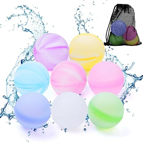 Reusable Water Balloons, 16 Pack Refillable Water Balls With Mesh Bag, Summer Water Toy For Boys And Girls Aged 3-12, Outdoor Activities Water Games Toys Fast-fill Water Splash Ball For Fun 3 Reusable Water Balloons, 16 Pack Refillable Water Balls With Mesh Bag, Summer Water Toy For Boys And Girls Aged 3-12, Outdoor Activities Water Games Toys Fast-fill Water Splash Ball For Fun