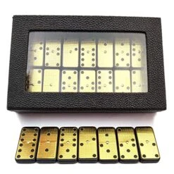 Bucher&Rossini Metal Surface Dominoes Set - Premium Classic 28 Pieces Double Six In Durable PU Wooden Box With Strong Magnetic Sealed For Party Entertainment -Folkmanis Toys Shop 51wGbZV7P1L