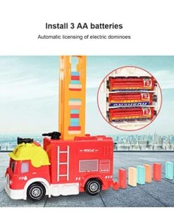 GENERIC Domino Train, Fire Truck, Building Blocks, Educational Toy, Imaginative Play, Creative Play, Domino, Dominoes 80 Pieces, Happy Stacker Game, Domino Blocks Set… -Folkmanis Toys Shop 51wUHbM9C8L