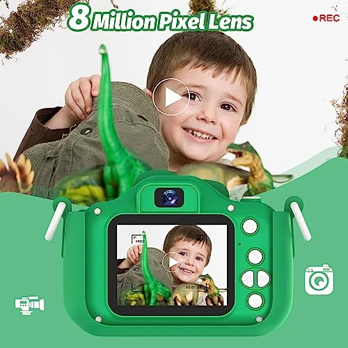 OUTUVAS Dinosaur Kids Camera For Boys, Kids Selfie Camera 3-12 Years Old Girls Christmas Birthday Gift For Boys, Dinosaur Little Boys Toys For 3 4 5 6 7 8 9 Years Old 5 OUTUVAS Dinosaur Kids Camera For Boys, Kids Selfie Camera 3-12 Years Old Girls Christmas Birthday Gift For Boys, Dinosaur Little Boys Toys For 3 4 5 6 7 8 9 Years Old - Image 3
