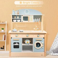 ROBUD Wooden Play Kitchen Set For Kids Toddlers, Toy Kitchen Gift For Boys Girls, Age 3+ -Folkmanis Toys Shop 51wbkAjoQkS