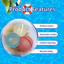 Reusable Water Balloons Self Sealing Easy Quick Fill 8pcs, Summer Water Balls For Boy Girl Ages 3-12, Silicone Balloon Toy Game Ball Fun For Kid Adult Outdoor Backyard Swimming Pool Party Supplies -Folkmanis Toys Shop 51wcI2JxGmL