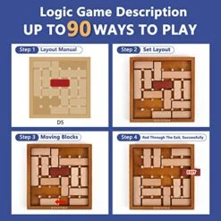 DIRICHLET Brain Teasers Wooden Puzzles For Kids And Teens, Mind, Logic And IQ Game Test Toy, Wooden Stacking Learning Educational Toys For All Ages, Gifts For Boys Girls