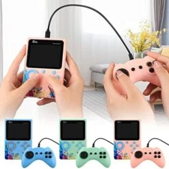 GENERIC Handheld Game Machine ,3-inch Large Screen 500 In One Handheld Computer Nostalgic Classic Children's Puzzle Toy Game Machine Big Screen,Gifts For Chrismas (Pink) -Folkmanis Toys Shop 51wkj8Q2qzL. AC