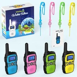 Wishouse Walkie Talkies For Kids 4 Pack,Family Walky Talky Adults Childrens Radio Long Range,Outdoor Camping Fun Toys Birthday Present Xmas Gifts For 3 4 5 6 7 8 9 10 Year Old Girls Boys (No Battery) -Folkmanis Toys Shop 51wlXjoaJ6L