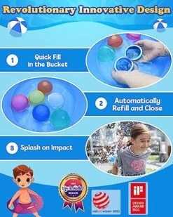 SOPPYCID Water Balloons Reusable Self Sealing, Reusable Water Bomb Splash Balls, Magnetic Water Balloons For Kids Adults, Summer Toy Water Toy For Pool,Water Fight Game, Summer Party (8 PCS) -Folkmanis Toys Shop 51wrP8g6OHL
