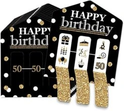 Big Dot Of Happiness Adult 50th Birthday - Gold - Birthday Party Game Pickle Cards - Pull Tabs 3-in-a-Row - Set Of 12 -Folkmanis Toys Shop 51wuXx7rxFL. AC