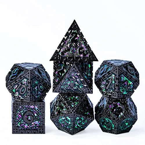 UDIXI Metal DND Dice Set, 7PCS Polyhedral D&D Dice Set Dragon D N D Dice For Dungeons And Dragons, Metal Dice Set D&d For Role Playing Dice (Black 12) 3 UDIXI Metal DND Dice Set, 7PCS Polyhedral D&D Dice Set Dragon D N D Dice For Dungeons And Dragons, Metal Dice Set D&d For Role Playing Dice (Black 12)