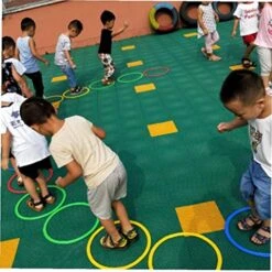 Lipfer Hopscotch Ring Game Toys 10 Multi-Colored Plastic Rings And 9 Connectors For Indoor Or Outdoor Use-Fun Play Set For Girls And Boys 8 Lipfer Hopscotch Ring Game Toys 10 Multi-Colored Plastic Rings And 9 Connectors For Indoor Or Outdoor Use-Fun Play Set For Girls And Boys -Folkmanis Toys Shop 51x2uCEUgZL