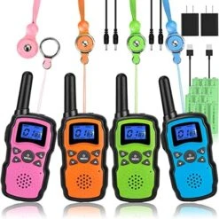 Wishouse Walkie Talkies For Kids Adults Rechargeable Long Range 4 Pack With 2 USB Chargers 12 Batteries,Family Walky Talky,Outdoor Camping Games Indoor Toys Birthday Xmas Gift For Boys Girls Children 23 Wishouse Walkie Talkies For Kids Adults Rechargeable Long Range 4 Pack With 2 USB Chargers 12 Batteries,Family Walky Talky,Outdoor Camping Games Indoor Toys Birthday Xmas Gift For Boys Girls Children -Folkmanis Toys Shop 51x5FkOVq7L. AC