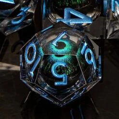 KERWELLSI Dragon Eye DND Dice Set D&D, 7 Pcs Resin Sharp Edge Liquid Core Role Playing Dice With Box, Polyhedral Dungeons And Dragons RPG D And D Dice D20 D12 D10 D8 D6 D4 -Folkmanis Toys Shop 51x7JMZZnwL