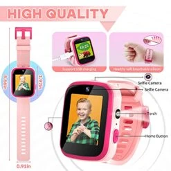 Ziegoal Kids Smart Watch For 3-12 Year Old Girls Toddler HD Dual Camera Smart Watch Multifunction Touch Screen Smartwatch With Game Educational Toys Birthday For Girls Age 4 5 6 7 8 9 -Folkmanis Toys Shop 51x90paDS1L