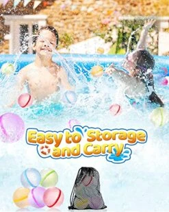 Reusable Magnetic Water Balloons 8 Pcs, Water Bomb Self-sealing Quick Fill, Summer Toy Outdoor Water Toys For Girls And Boys Ages 3+, Outdoor Activities Water Fights, Summer Party, Beach Toys -Folkmanis Toys Shop 51x9KMA1nbL 1