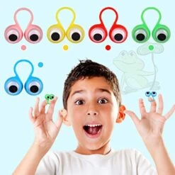 Googly Eye Rings Finger Puppets Eye On Rings Googly Eyeball Ring Eye Puppet Finger Toys For Kids Favor (50Pcs Random Color)