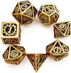 Dragon Scale Metal DND Dice Set Of 7 Pieces Polyhedron Steampunk Design D&D Dice Set With Gift Metal Box And Numbers For Dungeons & Dragons RPG Role Playing And Pathfinder Dice Games（Navy Blue -Folkmanis Toys Shop 51xGeviHFqS. AC