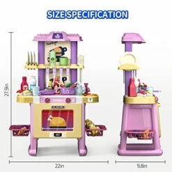 SmartChef Kids Kitchen Playset, 48PCS Kitchen Accessories Toys, Pink Play Kitchen, With Realistic Design, Sound, Lights & Smoke, Pretend Kitchen Toy Set Gifts For 3 4 5 6 7 8+ Year Old Girls & Boys 15 SmartChef Kids Kitchen Playset, 48PCS Kitchen Accessories Toys, Pink Play Kitchen, With Realistic Design, Sound, Lights & Smoke, Pretend Kitchen Toy Set Gifts For 3 4 5 6 7 8+ Year Old Girls & Boys -Folkmanis Toys Shop 51xQDAIyF8L