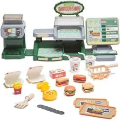 Pretend Play Burger Shop With Menu Toy Set, Kids Kitchen Playset Play Food Retro Diner Stand For Kids - Toddler Kitchen Playset Accessories Toy With Juice Drink Machines, Hamburger Fastfood- 25 PCS 19 Pretend Play Burger Shop With Menu Toy Set, Kids Kitchen Playset Play Food Retro Diner Stand For Kids - Toddler Kitchen Playset Accessories Toy With Juice Drink Machines, Hamburger Fastfood- 25 PCS -Folkmanis Toys Shop 51xUMMM5rDL. AC