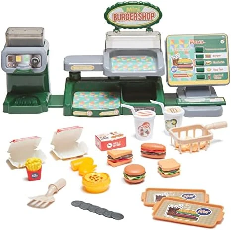 Pretend Play Burger Shop With Menu Toy Set, Kids Kitchen Playset Play Food Retro Diner Stand For Kids - Toddler Kitchen Playset Accessories Toy With Juice Drink Machines, Hamburger Fastfood- 25 PCS 11 Pretend Play Burger Shop With Menu Toy Set, Kids Kitchen Playset Play Food Retro Diner Stand For Kids - Toddler Kitchen Playset Accessories Toy With Juice Drink Machines, Hamburger Fastfood- 25 PCS - Image 9
