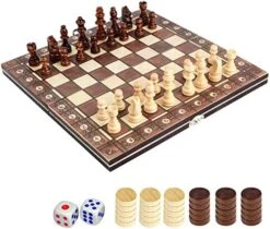 SOPHREPT Magnetic Handmade Wooden Travel Chess Set &Checkers Set 2 In 1 Folding Game Chessboard Toy Set With Storage Slot/Instruction Manual/Storage Bag, For Kids And Adults -Folkmanis Toys Shop 51xXMetyyJL. AC