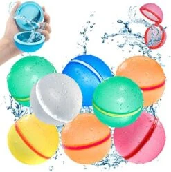 SOPPYCID Tonoviviy Water Balloons Reusable, Self-cleaning&Quick Fill Water Bomb Balloons, No Pick UP After Water Fight,Water Balloons For Summer Toys And Parties, Pool Toys,Outdoor Games (8PCS) -Folkmanis Toys Shop 51xbu m6UAL. AC