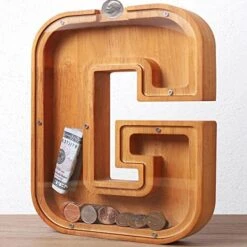 Wooden Letter Piggy Bank For Kids Boys Girls Large 26 Alphabet Money Bank Personalized Custom Name Transparent Saving Coin Bank, Perfect Christmas,Birthday Gift For Kids Adults And Home Decoration (C) -Folkmanis Toys Shop 51xiPUGWTIL. AC