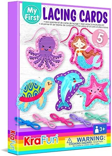 KRAFUN Beginner Unicorn My First Lacing Card Kit For Kids Arts & Crafts, 10 Easy Princess, Mermaid, Lacing Projects, Toddlers Lace Project, Fine Motor Preschool Skills Toys 9 KRAFUN Beginner Unicorn My First Lacing Card Kit For Kids Arts & Crafts, 10 Easy Princess, Mermaid, Lacing Projects, Toddlers Lace Project, Fine Motor Preschool Skills Toys - Image 7