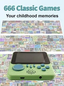 Fadist Handheld Game Console, Retro Game Console With 666 Classic Games, 3.5'' Color Display,Rechargeable Battery, Support For 2 Players & TV, Ideal Gift For Kids, Friend, Lover -Folkmanis Toys Shop 51xk0BETNFL