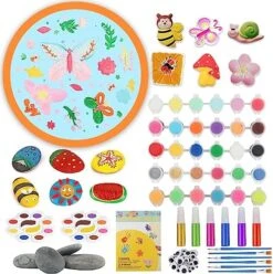 Qtioucp 43Pcs Arts And Crafts Painting Kit With 24 Vibrant Acrylic Paints &12 Glow In The Dark Color,4Pcs 5-Inch Stepping Stone &12Pcs Creativity Stone - Paint Your Own Stepping Stones For Kids 19 Qtioucp 43Pcs Arts And Crafts Painting Kit With 24 Vibrant Acrylic Paints &12 Glow In The Dark Color,4Pcs 5-Inch Stepping Stone &12Pcs Creativity Stone - Paint Your Own Stepping Stones For Kids -Folkmanis Toys Shop 51xvfEXURAL. AC