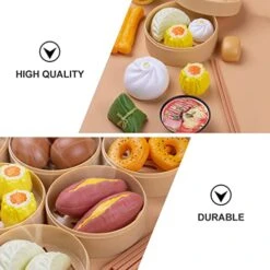 SAFIGLE Dumpling Toy 116 Pcs Kitchen Plastic Role Time Buns Game Miniature Birthday For Christmas Toys Cm Dim Steamer Cooking Kids Play Accessories Toy Tea X Dish Complete Cake Food | -Folkmanis Toys Shop 51xzqJqRblL
