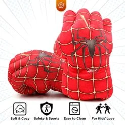 Superhero Gloves For Kids Boxing Gloves Smash Hands Big Soft Plush Hero Fists,Superhero Toys For Boys Girls, Role Play Costume Birthday Gift For Toddlers Kids Age 3+ (Red) 11 Superhero Gloves For Kids Boxing Gloves Smash Hands Big Soft Plush Hero Fists,Superhero Toys For Boys Girls, Role Play Costume Birthday Gift For Toddlers Kids Age 3+ (Red) -Folkmanis Toys Shop 51y4bGU6DsS