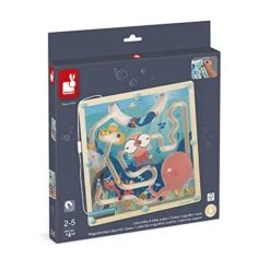 Janod Ocean Magnetic Wooden Maze Game - Ages 2+ - J05312 -Folkmanis Toys Shop 51y8Yn6ccAL
