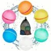 Huansihan Reusable Water Balloons For Kids Adults, 6 Pack Magnetic Refillable Quick Self-Sealing Water Bomb With Mesh Bag, Latex-Free Silicone Water Balls For Summer Pool Parties -Folkmanis Toys Shop 51yNad7SHxL