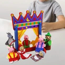 TOOYFUL Mini Puppet Stand Set Entertainment Toys Decorations Wooden Plush Doll Gifts Finger Puppets For Role Play Games Bookshelf Holiday Parties 7 TOOYFUL Mini Puppet Stand Set Entertainment Toys Decorations Wooden Plush Doll Gifts Finger Puppets For Role Play Games Bookshelf Holiday Parties -Folkmanis Toys Shop 51yNjOcxNaL