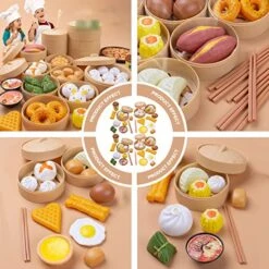 SAFIGLE Dumpling Toy 116 Pcs Kitchen Plastic Role Time Buns Game Miniature Birthday For Christmas Toys Cm Dim Steamer Cooking Kids Play Accessories Toy Tea X Dish Complete Cake Food |