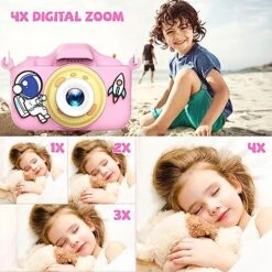 JCC Children Camera For Girls/Boys, Portable Selfie Toy Camera For Toddlers Age 3-12 Year Old,20MP 1080P HD Digital Video Camera With 32GB SD Card For Kids Birthday Christmas Festival Gifts (Pink) -Folkmanis Toys Shop 51yUpjIyVrL