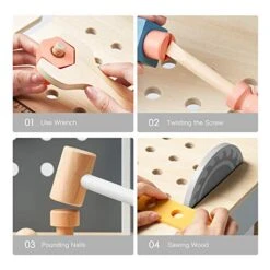 ROBUD Wooden Tool Workbench For Kids Toddlers, Toy Tools Set Gift For 3 4 5 6 7 Years Old And Up 12 ROBUD Wooden Tool Workbench For Kids Toddlers, Toy Tools Set Gift For 3 4 5 6 7 Years Old And Up -Folkmanis Toys Shop 51yfm4IqEyL