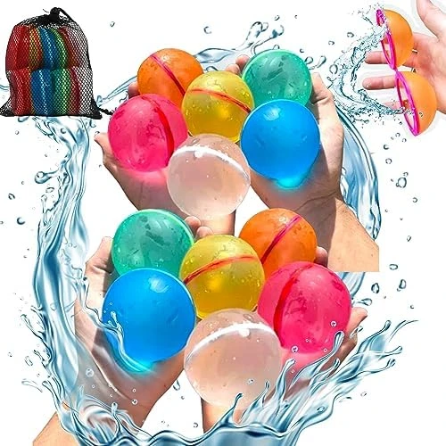 R Raddor Reusable Water Balloons For Kids,Adults 12pcs With Mesh Bag Latex-free Silicone, Refillable Water Balloons Reusable Magnetic, Outdoor Games, Beach Toys,pool Games, Water Balloons Quick Fill 8 R Raddor Reusable Water Balloons For Kids,Adults 12pcs With Mesh Bag Latex-free Silicone, Refillable Water Balloons Reusable Magnetic, Outdoor Games, Beach Toys,pool Games, Water Balloons Quick Fill - Image 6