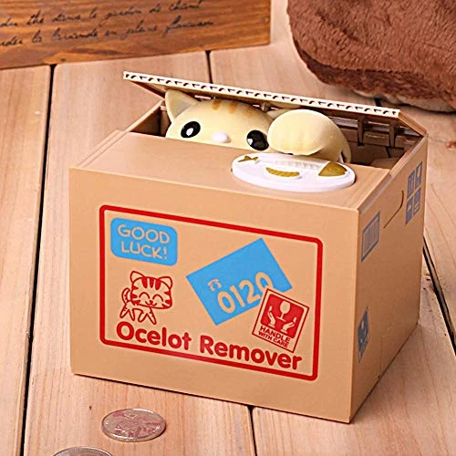 Cat Piggy Bank, 4.72 X 4.13 X 3.86 Inch Automatic Kitty Stealing Coin Penny Cents Money Collecting Saving Box Gift For Kids Children Christmas (Batteries Not Included) 4 Cat Piggy Bank, 4.72 X 4.13 X 3.86 Inch Automatic Kitty Stealing Coin Penny Cents Money Collecting Saving Box Gift For Kids Children Christmas (Batteries Not Included) - Image 2