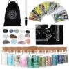Tarot Cards Deck With Guidebook Laelr 78PCS Original Tarot Cards Deck Classic Tarot Card Decks Fortune Telling Toys With Chakra Stones Chakra Pendulum Carry Bag Mini Gemstone For Beginners And Experts
