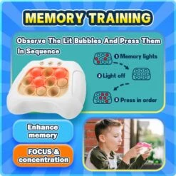 SIENBOR Quick Push Game Console,4 Modes Games, A Toy Game Machine That Exercises Reaction Ability And Improves Concentration | Gift Idea For Kids & Teens Boys & Girls Ages 3-12 Years Old & Up (White) -Folkmanis Toys Shop 51ysCDnchGL