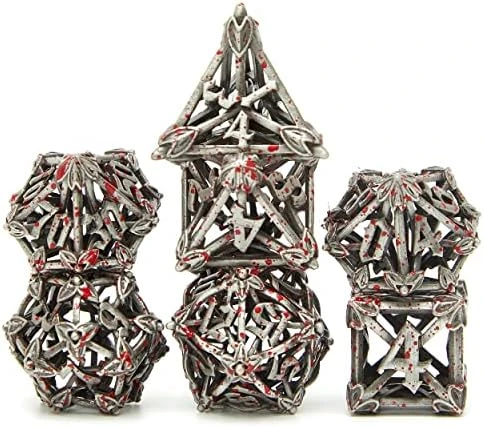 Hollow Metal DND Game Dice Dragon Design Ancient Iron 7Pcs Set For Dungeons And Dragons RPG MTG Table Games D&D Pathfinder Shadowrun And Math Teaching (with Metal Case) 14 Hollow Metal DND Game Dice Dragon Design Ancient Iron 7Pcs Set For Dungeons And Dragons RPG MTG Table Games D&D Pathfinder Shadowrun And Math Teaching (with Metal Case) - Image 12