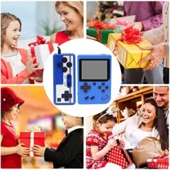 LARSEBEI Retro Handheld Game Console, 3.0-Inch Portable Video Game Console For Kids With 800 Classical FC Games，1020mAh Rechargeable Battery，Supports Two Players And Connects To TV (Blue) -Folkmanis Toys Shop 51yvfxFPsgL