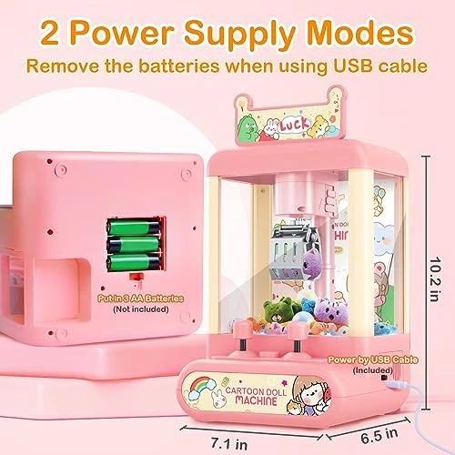 Innorock Claw Machine For Kids, Mini Vending Machine - Surprise Fun Game Prizes Dispenser Toys For Girls With Light & Sound, Small Toys & Candy Arcade Game Machines Party Birthday Toys Gifts For Girls 4 Innorock Claw Machine For Kids, Mini Vending Machine - Surprise Fun Game Prizes Dispenser Toys For Girls With Light & Sound, Small Toys & Candy Arcade Game Machines Party Birthday Toys Gifts For Girls - Image 2