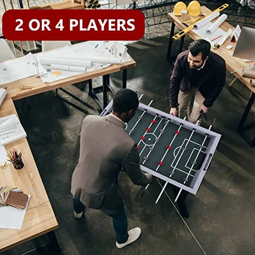 RayChee 48in Competition Sized Foosball Table, Arcade Table Soccer W/2 Balls For Kids And Adults, Indoor Foosball Table For Home, Game Room W/Wood Grain Finish And Foosball Accessories 4 RayChee 48in Competition Sized Foosball Table, Arcade Table Soccer W/2 Balls For Kids And Adults, Indoor Foosball Table For Home, Game Room W/Wood Grain Finish And Foosball Accessories - Image 2