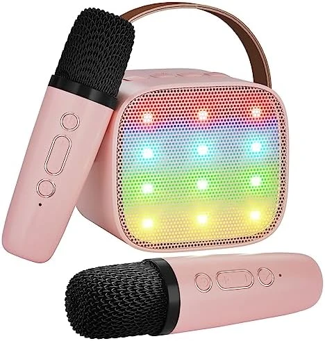 VERKB Mini Karaoke Machine For Kids, Kids Music Player Toys For Girls And Boys, Portable Bluetooth Speaker With Wireless Microphone For Kids Toddler Home Party Birthday Gifts For Girl(Pink) 9 VERKB Mini Karaoke Machine For Kids, Kids Music Player Toys For Girls And Boys, Portable Bluetooth Speaker With Wireless Microphone For Kids Toddler Home Party Birthday Gifts For Girl(Pink) - Image 7